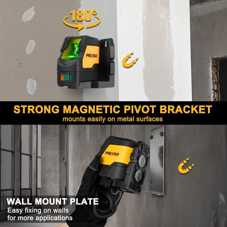 PREXISO Self Leveling Laser Level Tripod 150° Wide Angle 100 Ft Cross Laser Line - Image 4 of 4