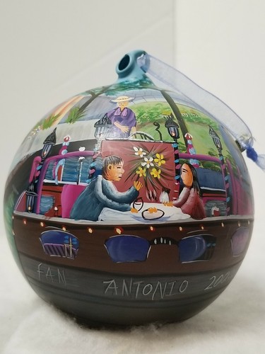 HANDMADE SAN ANTONIO RIVERWALK ROUND ORNAMENT CHRISTMAS 2004 4.5" - Bild 1 von 10