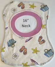 Bib 16" Neck Pull Over Head T-Shirt Special Needs Drool Cotton Polyester