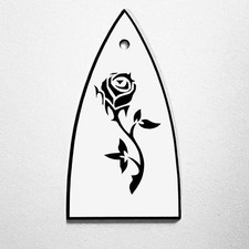 GUITAR TRUSS ROD COVER - Engraved Etched - ESP LTD - ROSE Flower Vine - White