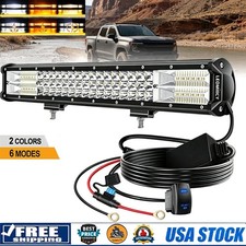 20amber White 6-mode Strobe Led Light Bar Kit W Harness For Jeep Truck Suv Atv 20amber White 6-mode Strobe Led Light Bar Kit W Harness For Jeep Truck Suv Atv
