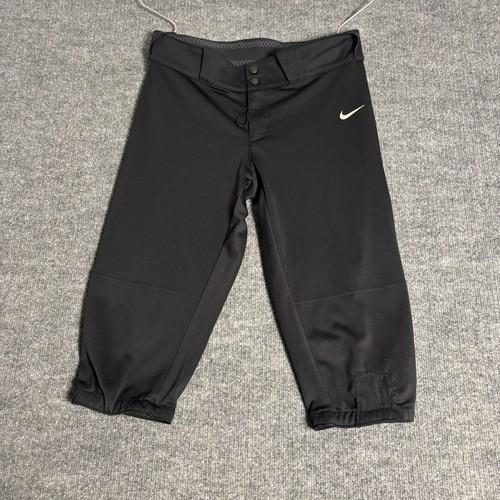 Pantalone Nike Uomo Grande Nero Baseball Softball Atletico Poliestere Swoosh Patch - Foto 2 di 16
