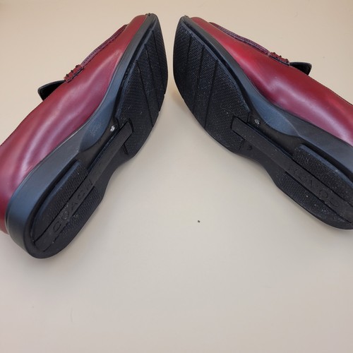 Zapatos Mocasines COACH Cuero Rojo Punta Cuadrada Vintage ¡Estilo Y2k! 8,5 para mujer - Imagen 8 de 9