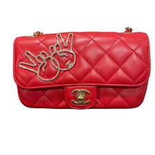CHANEL Matelass  Extra Mini Shoulder Bag Red Gold Hardware Lambskin OK1406