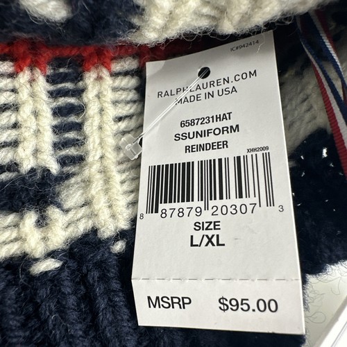 Olympics Team USA Ralph Lauren 2014 Limited Edition Reindeer Hat Beanie Sz L/XL - Picture 11 of 16