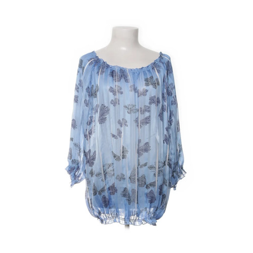 Free/Quent, Tunika, Größe: L, Blau, Blumen, Seide, Damen #tEz