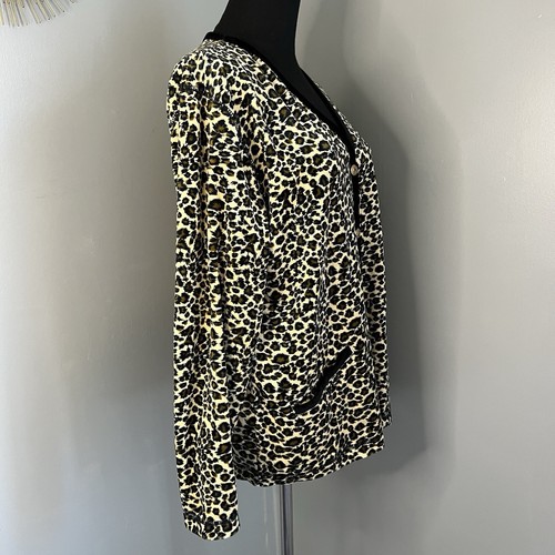 Vintage Molto Fino Gr. M Damen Strickjacke Leopardenmuster Knopfleiste weiche Taschen - Bild 6 von 9