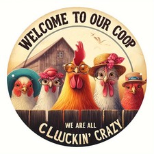 Aluminum Welcome to Our Coop Tin Metal Signs Home D cor 8x8
