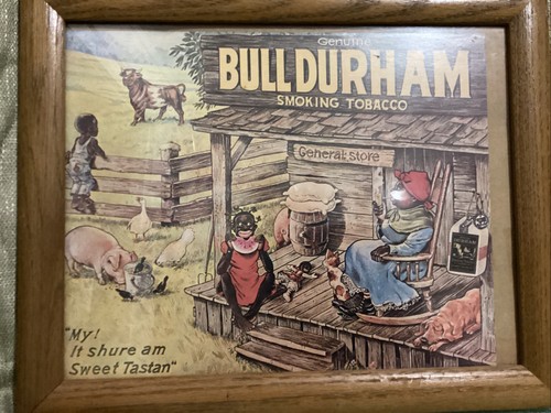 Vintage Bull Durham Print In Wood Frame - Picture 5 of 5