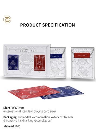 Tarjetas de juego 100 % plástico, cartas de póker de 2 barajas, índice jumbo, impermeables y lavables - Imagen 7 de 7