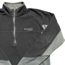 Columbia Titanium Mens L Fleece Pullover 1/2 Zip Omni Dry Black Gray Active