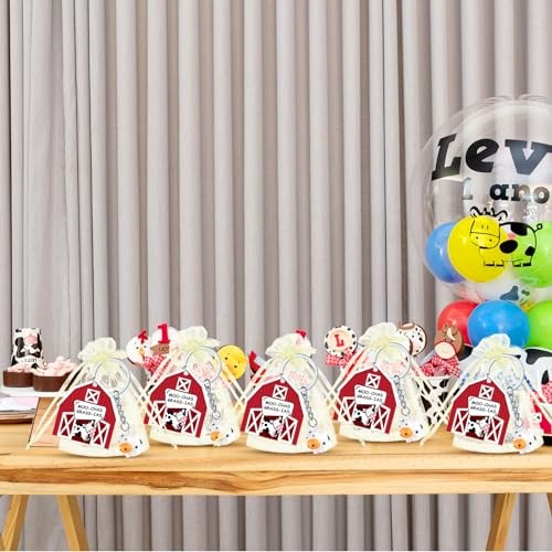 84 Pieces Farm Animal Party Supplies Cow Keychain Baby Shower Party Favors - Picture 7 of 7