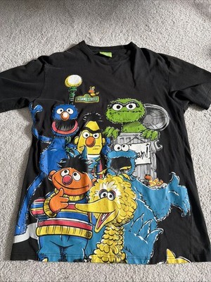 2007 Sesame Street Y2K Bert/Ernie/Grover/Big Bird/Oscar/Cookie Monster XL 23x31