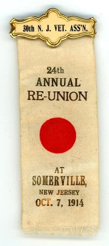 G.A.R. - Grand Army of the Republic – GAR 30 New Jersey Infantry 1914 Badge