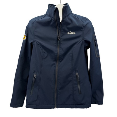 #ad Lidl Womens Softshell Jacket Navy Blue Full Zip Logo Size Small $28.02