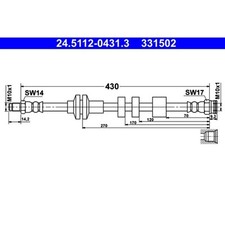 1x ORIGINAL® Ate Bremsschlauch Hinten für Alfa Romeo GIULIETTA GIULIETTA