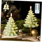  2 Pcs Christmas Tree Flickering Light Green Christmas Tree with String Lights