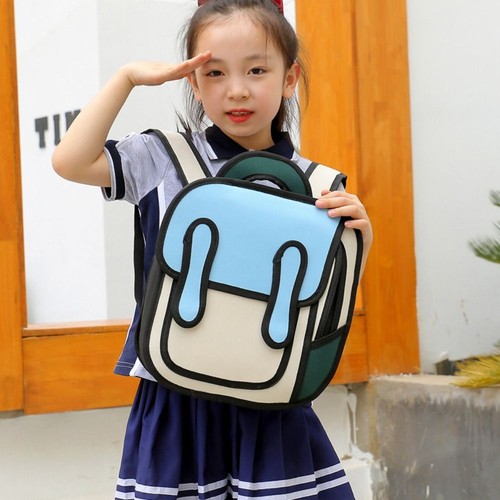 Cartoon 3D Jump Style Backpack Y2K Student Backpack Children Schoolbag Girls