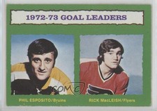 1973-74 O-Pee-Chee League Leaders Dark Back Phil Esposito Rick MacLeish HOF 1nw5