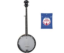 Washburn Americana 5-String Resonator Banjo w/ Inlay Extra Strings Set