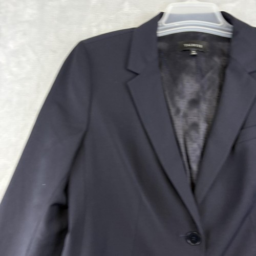 Blazer Talbots Mujer 14 Azul Marino Oscuro Dos Botones Elastizado Lana Forrado Chaqueta de Carrera - Imagen 3 de 11