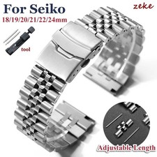 Straight End Stainless Steel Jubilee Watch Band for Seiko SKX007/SKX009