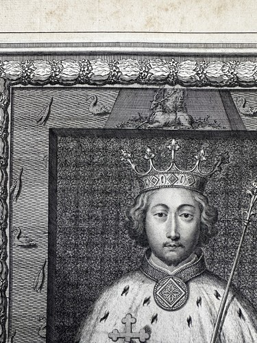 Richard II King of England 1740’s rare G. Vertue gravur portrait print - Bild 7 von 10