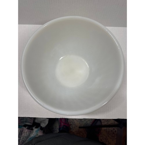 Anchor Hocking Fire King Milk Glass Swirl 9” x 41/2” White Bowl - Picture 2 of 3