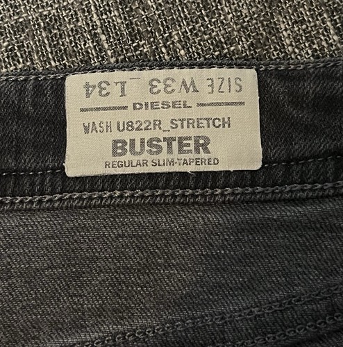 Diesel BUSTER Jeans Mens 33x32 Regular Slim Tapered Stretch Denim Wash U822R - Picture 12 of 15