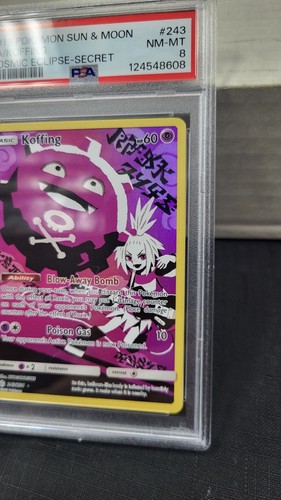 2019 KOFFING FULL ART SECRET COSMIC ECLIPSE POKEMON PSA 8 NEAR MINT-MINT #243 - Picture 3 of 9