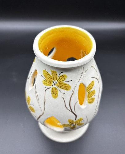 MCM Ceramic Yellow Floral Candle Holder - Picture 3 of 6