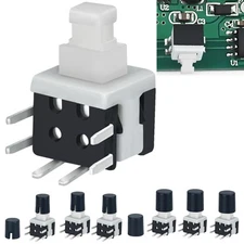 30 PCS 5.8mm Micro Latching Push Button Switch SPDT Side Plug-in On/Off