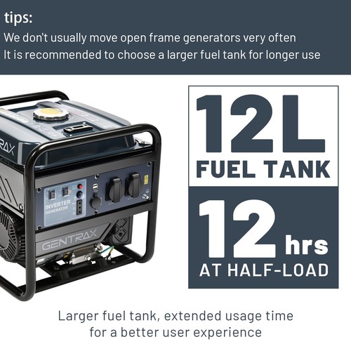 GenTrax Inverter Generator 3.5KW Max 3.0KW Rated Digital Silent Camping Petrol - Picture 4 of 24