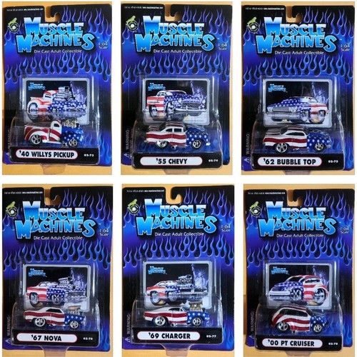 2002 Muscle Machines Lot Of 6 Stars & Stripes 02-73 Thru 02-78 NM Sealed No Tags