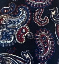 Vintage Surrey Mens Neck Tie 100% Polyester Navy Paisley Patter Made In USA