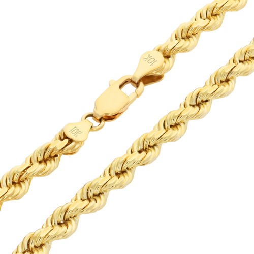 10K Yellow Gold 1.5mm-10mm Diamond Cut Rope Chain Necklace Mens Women 16"- 30" - Picture 39 of 120
