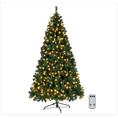 6' Pre-Lighted Christmas Tree Warm White Remote Control Hinged Xmas Pine - Green