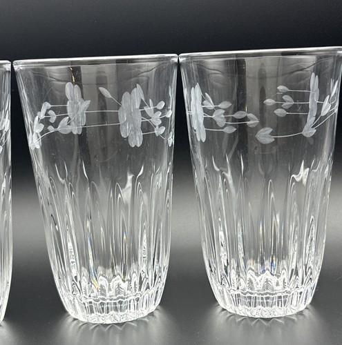 Lot Of 6 Princess House Heritage 12 Oz Tumblers Clear Floral Cut Etch Glasses NM - Picture 18 of 19