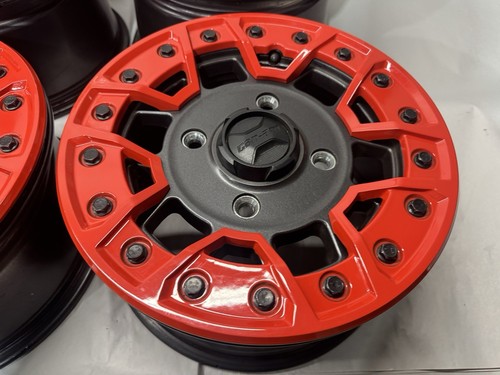 4-2020-21 CAN-AM MAVERICK X3 XRS WHEELS RED BLACK BEADLOCKS 14x7 FRONT 14x8 REAR - Picture 7 of 22