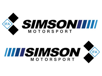 Set: Klebefolie Tank ''SIMSON MOTORSPORT'' - Schwarz/Blau