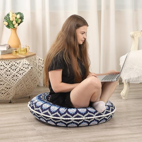 32 inches Meditation Floor Cushion for Adults, 2 Pack Round Large Thick Floor - Picture 6 of 7