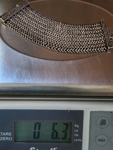 BRACCIALE LARGO CATENA PESANTE GROSSA ARGENTO STERLING LOIS HILL 6,3 oz - Foto 7 di 8