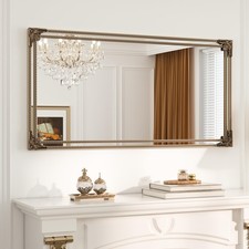 Keonjinn 48x24 Inch Gold Antique Vintage Mirror 24l X 48w Brass