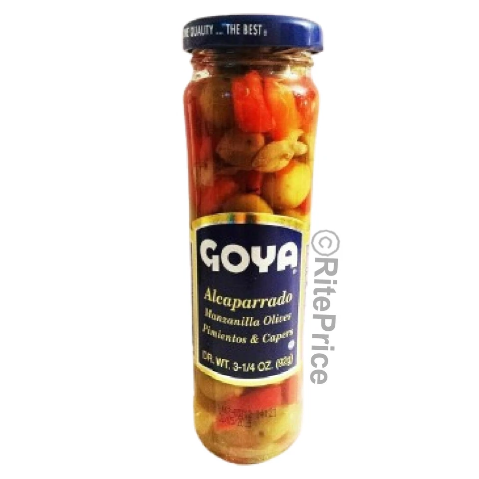 Goya Alcaparrado Manzanilla Aceitunas Pmientos y Alcaparras 3.25 Oz.(Pack de 3)- Envío Gratis Foto 3 de 4