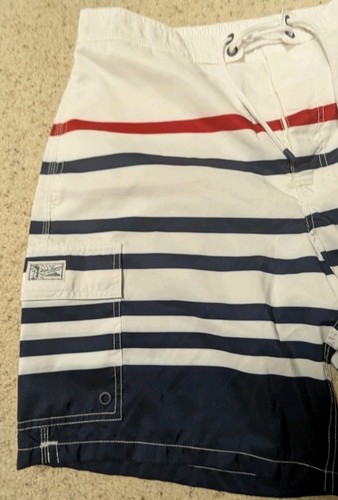 Polo Ralph Lauren Kailua 8.5 Inch White Nautical Stripe Board Shorts Men's XL - Picture 2 of 12
