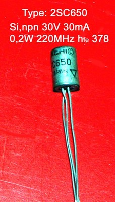 2SC650 = BC107B-182B Si npn Transistor 30V 0,3A 0,2W 220MHz HITACHI geprüft