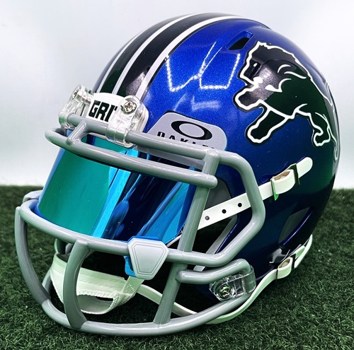 CUSTOM RIDDELL SPEED MINI FOOTBALL HELMET - DETROIT LIONS - Picture 4 of 8