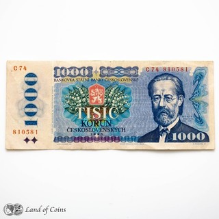 CZECHOSLOVAKIA: 1 x 1 000 Czech Koruna Banknote.