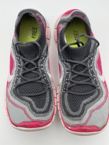Nike Free 5.0 Flyknit Laufschuhe Damengröße 7,5 grau pink weiß 615806-01 " - Bild 6 von 10
