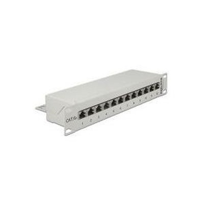 Delock Patchpanel 10'' bis 12 Port Cat.6A grau